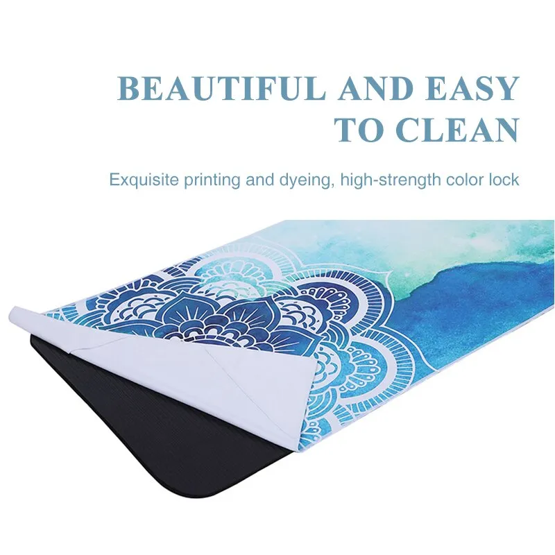 Printed Yoga Microfiber Non Slip Sweat Towel for Pilates/Gym/Yoga
