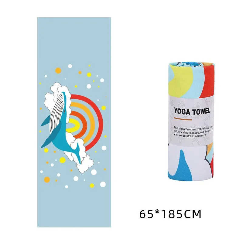 Printed Yoga Microfiber Non Slip Sweat Towel for Pilates/Gym/Yoga