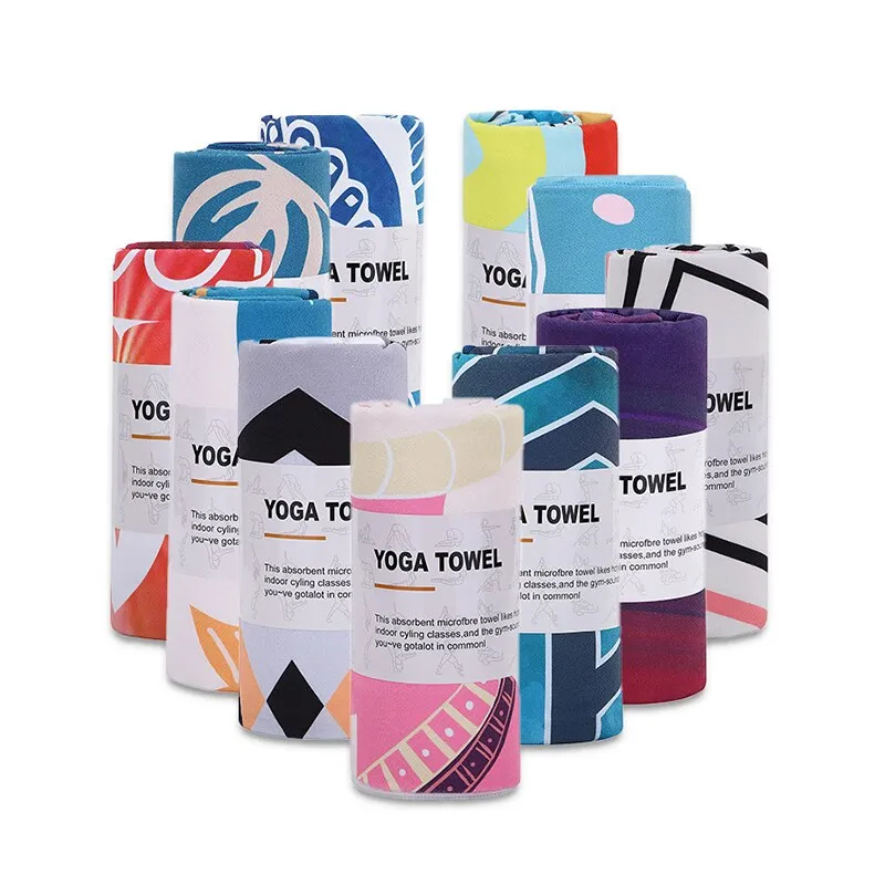 Printed Yoga Microfiber Non Slip Sweat Towel for Pilates/Gym/Yoga
