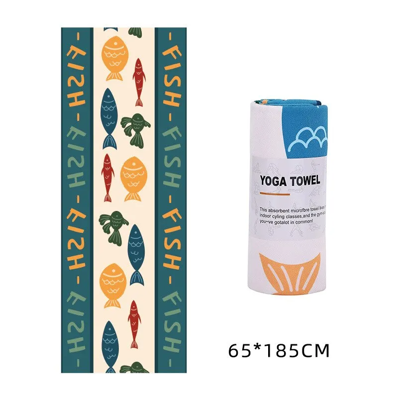Printed Yoga Microfiber Non Slip Sweat Towel for Pilates/Gym/Yoga