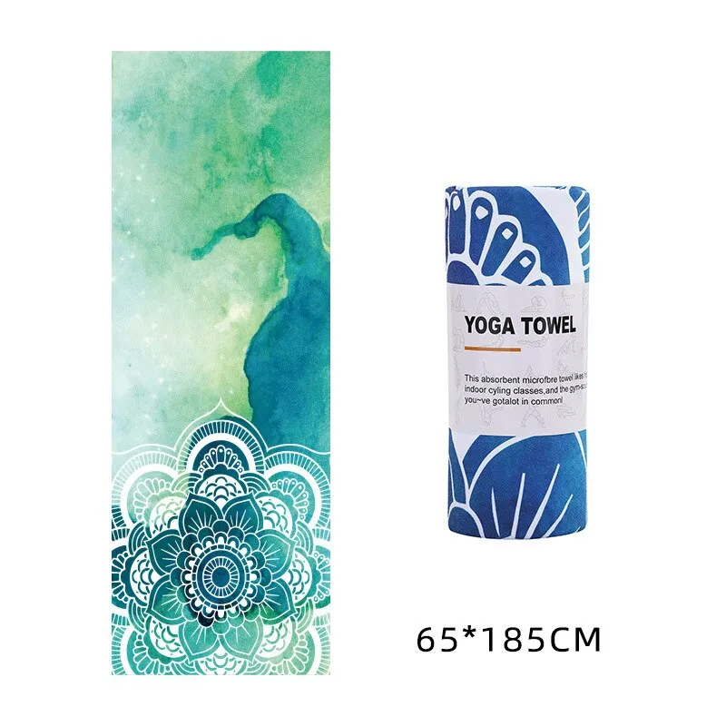 Printed Yoga Microfiber Non Slip Sweat Towel for Pilates/Gym/Yoga