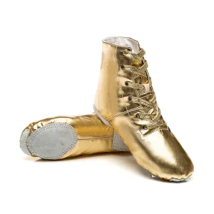 PU Jazz Dance Boots Shinning Shoes Ballet Practise Flats