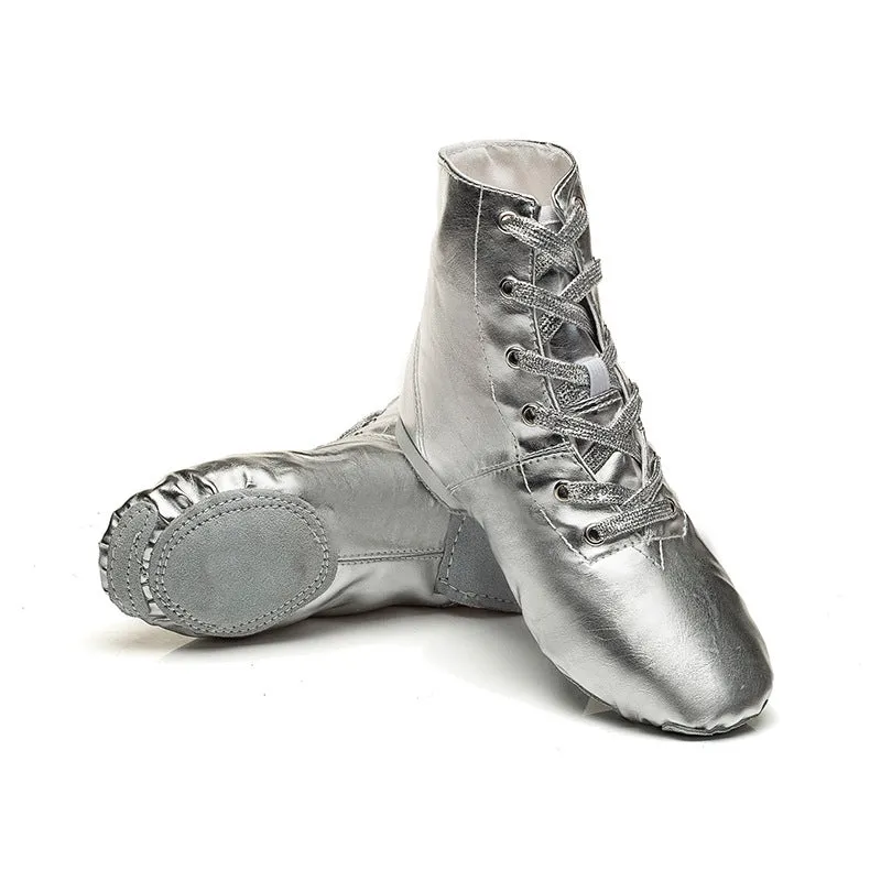 PU Jazz Dance Boots Shinning Shoes Ballet Practise Flats