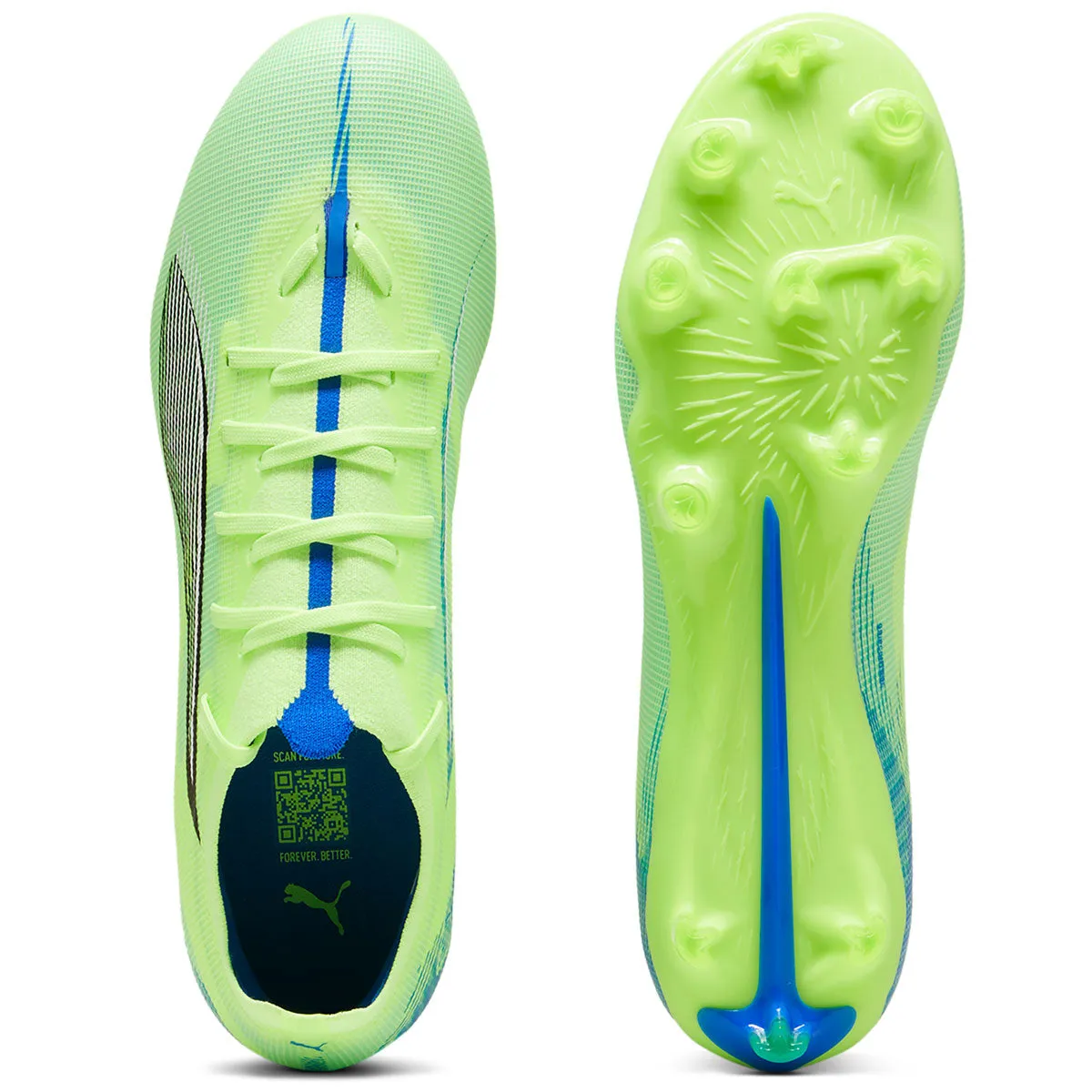 Puma Ultra 5 Match FG/AG Football Boots - Adult - Fizzy Apple/White/Blue