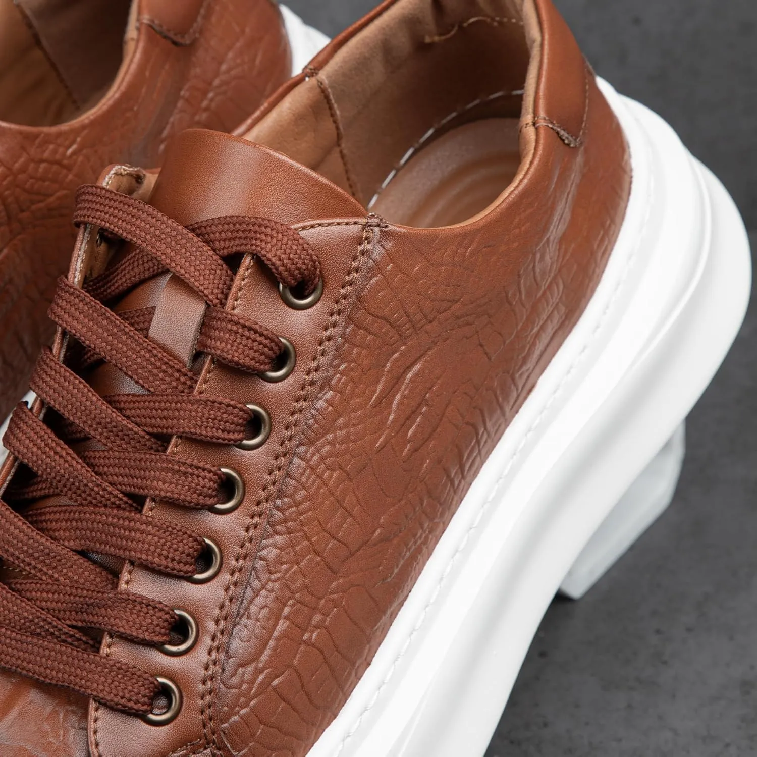 Qidordour Welford Men's Casual Skate Shoes Fashion Leather Walking Shoes