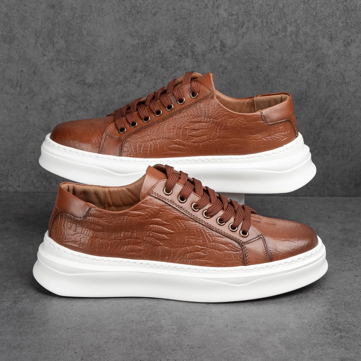 Qidordour Welford Men's Casual Skate Shoes Fashion Leather Walking Shoes