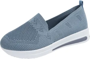 Quick Dry Casual Boat Shoes for Women Arch Support Air Cushioned Classic Comfort Flat Loafers Orthopedic Tennis Comfortable Lightweight Jogging Sneakers Padded Insole Slip on Tennis Footwears
