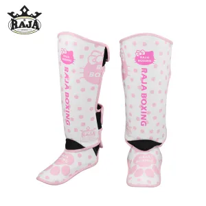 RAJA MUAY THAI BOXING MMA SPARRING SHIN GUARD PROTECTOR JUNIOR Size S / M Hello Kitty