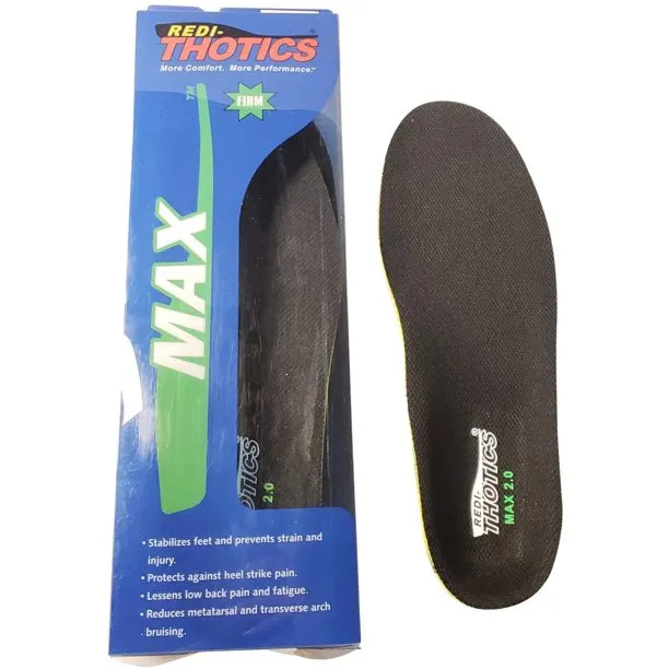 Redi-Thotics Max Orthotic Insoles for Plantar Fasciitis - Support for Tired, Aching Arches and Feet