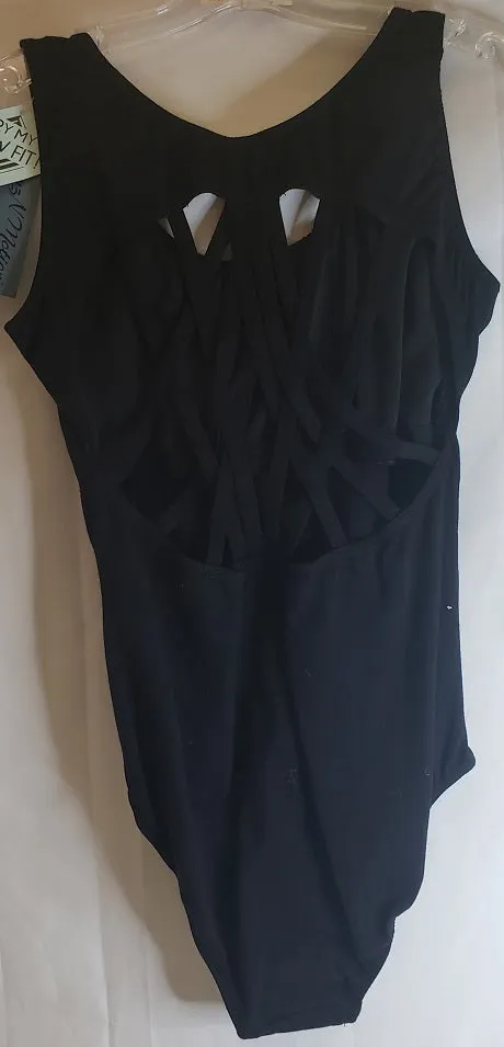 Reese -- Women's Cotton Multi Strap Leotard -- Black