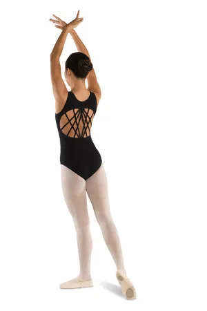 Reese -- Women's Cotton Multi Strap Leotard -- Black
