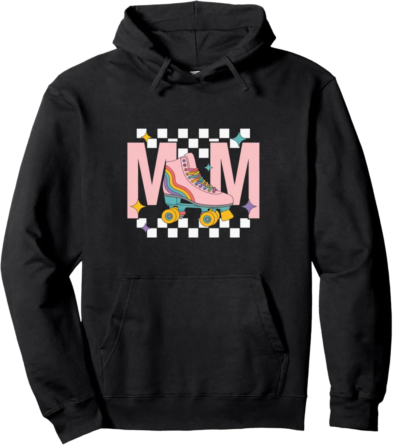 Retro Roller Skate Shoes Mom Roller Skating Pullover Hoodie
