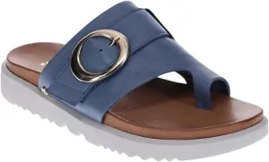 Revere Biscay Womens Sandals - Premium Leather, Toe Post Slide Sandals, Adjustable Straps, Arch Support, Shock-Absorbing, Stylish & Comfortable for Travel & Daily Wear Blue 7-7.5 W US