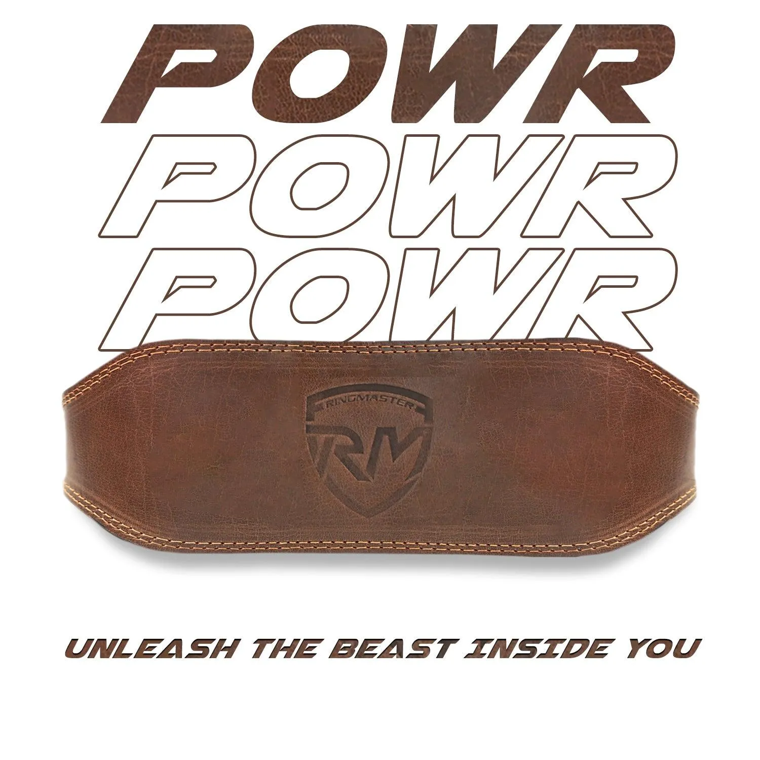 RingMaster Sports Genuine Leather Weight Lifting Gym Belt 4"