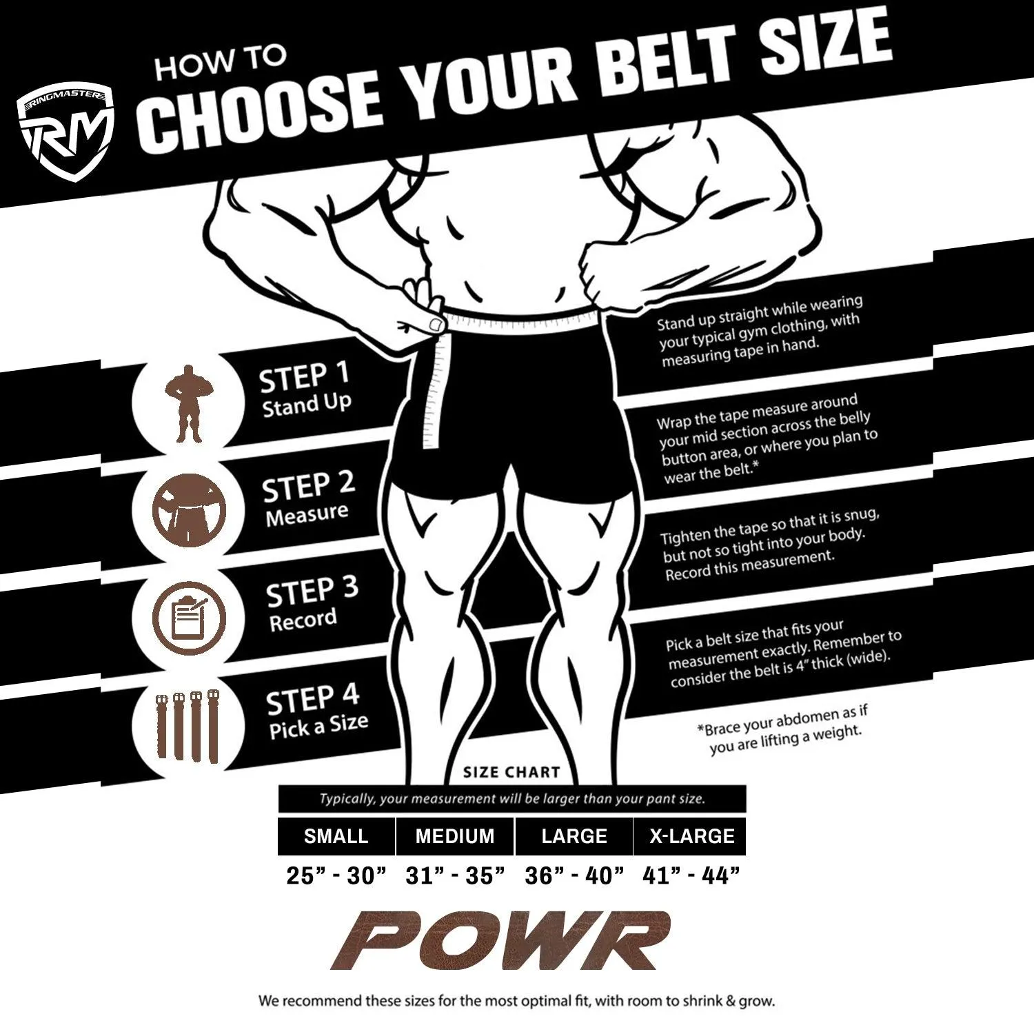 RingMaster Sports Genuine Leather Weight Lifting Gym Belt 4"