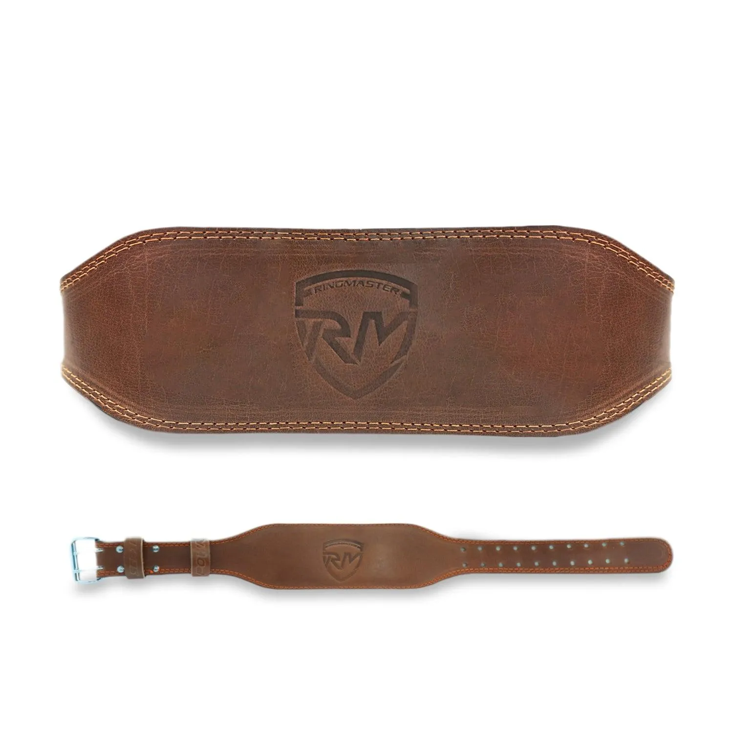 RingMaster Sports Genuine Leather Weight Lifting Gym Belt 4"