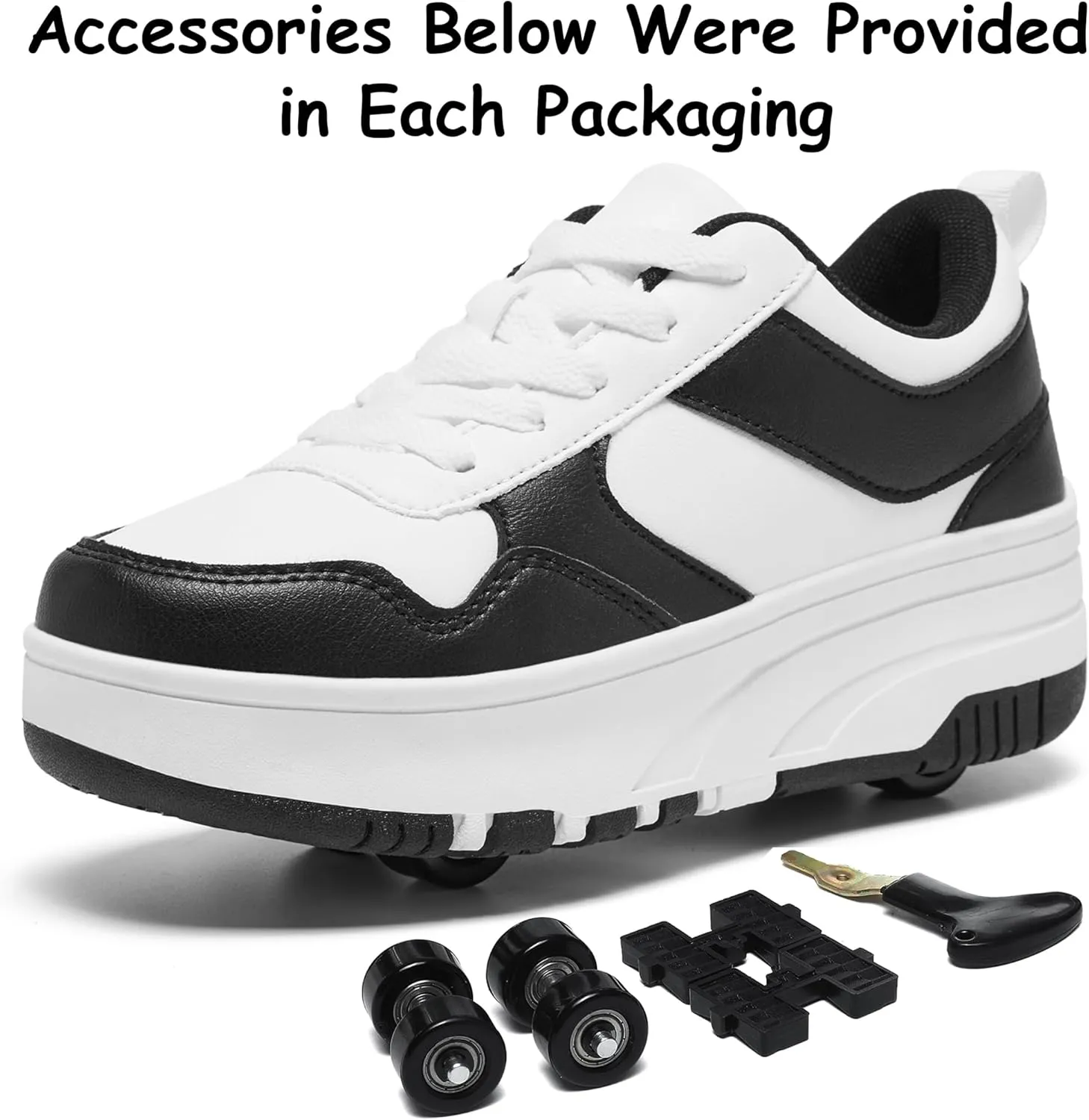 Roller Skate Shoes for Kids Girls Boys Detachable Wheeled Fashion Sneakers