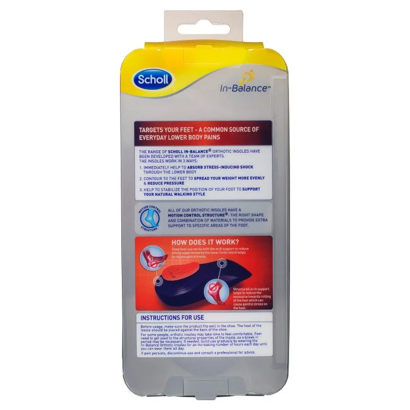 Scholl In-Balance Everyday Knee To Heel Orthotic Insole Small Size 4.5 - 6.5