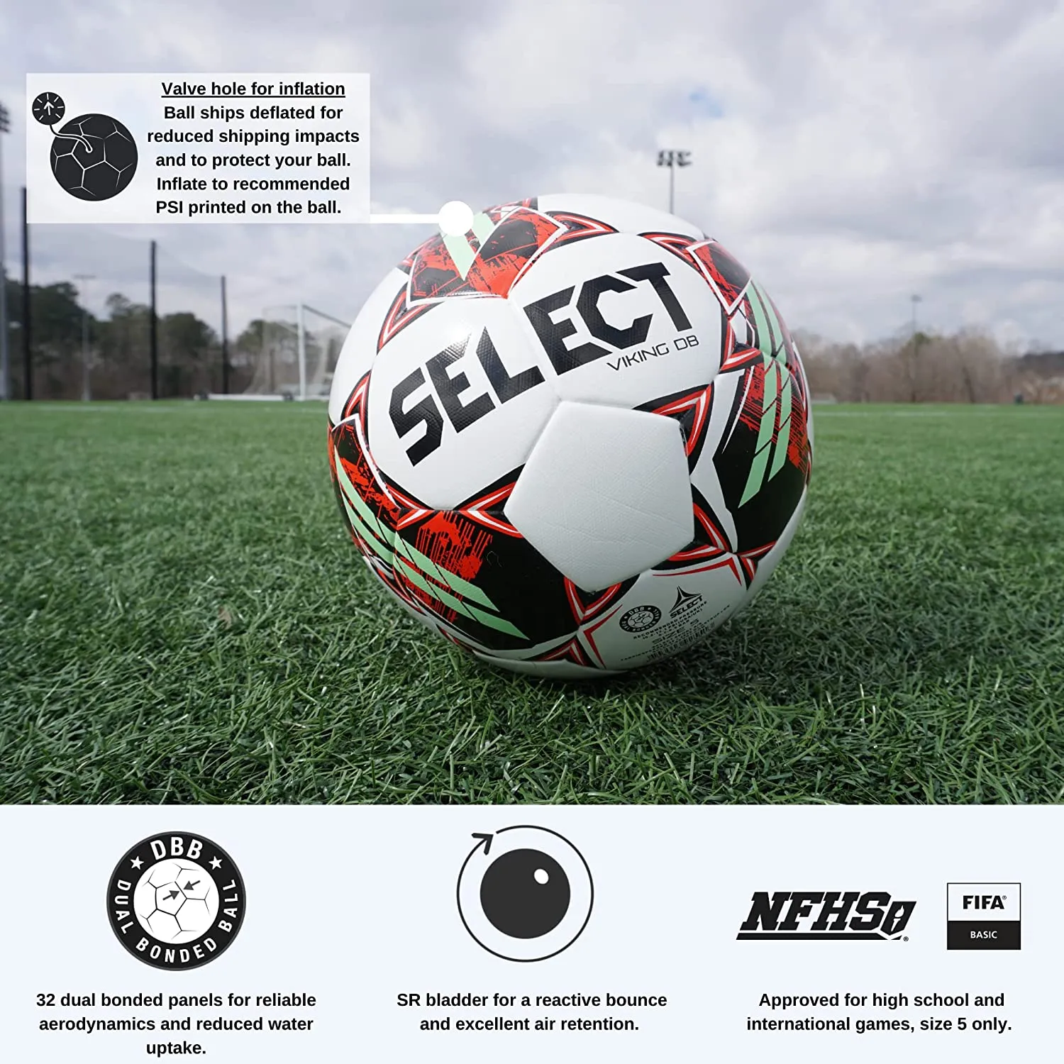 Select Bundle of 10 Select Viking DB V22 Soccer Ball Sz 5 NFHS,NCAA,IMS Approved