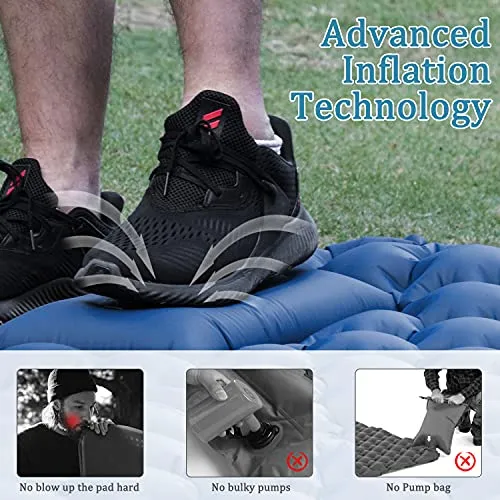 Sleeping Pad for Camping,Inflatable Camping Pad with Foot Press for Single