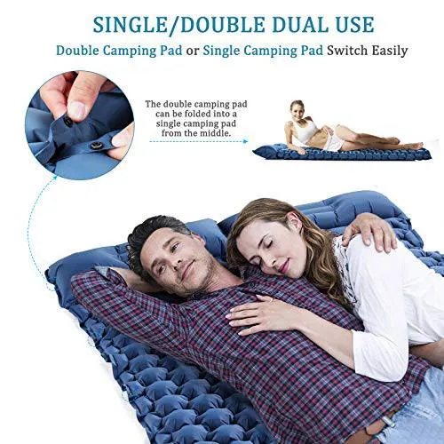 Sleeping Pad for Camping,Inflatable Camping Pad with Foot Press for Single