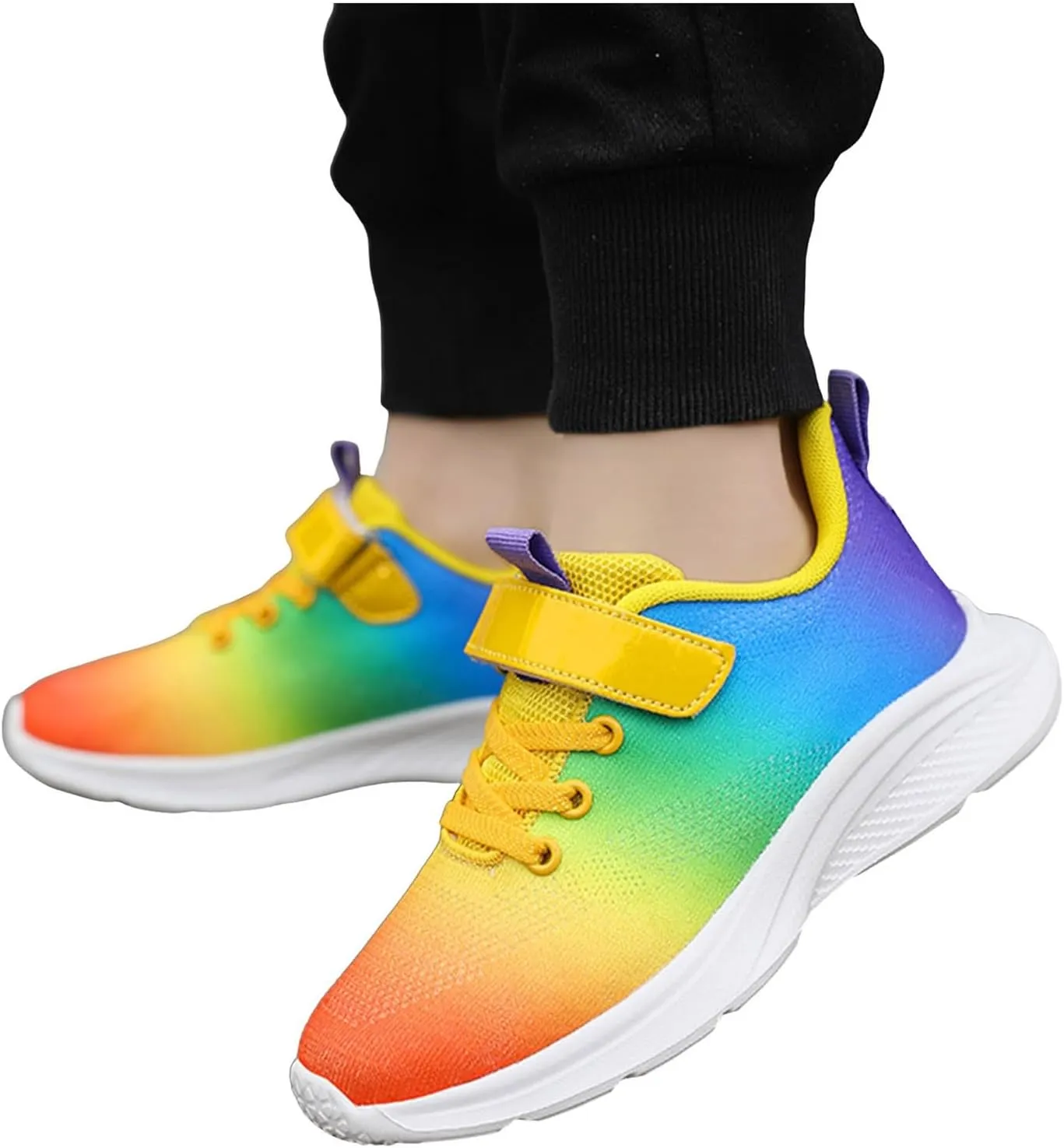 Sneakers for Girls Tennis Running Shoes for Kids with Hook and Loop Athletic Sports Gym Lightweight Casual Walking Sneakers