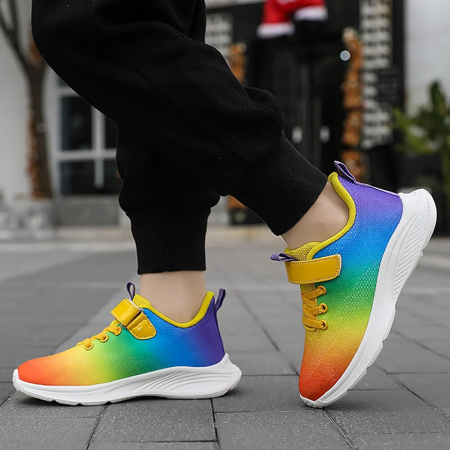 Sneakers for Girls Tennis Running Shoes for Kids with Hook and Loop Athletic Sports Gym Lightweight Casual Walking Sneakers