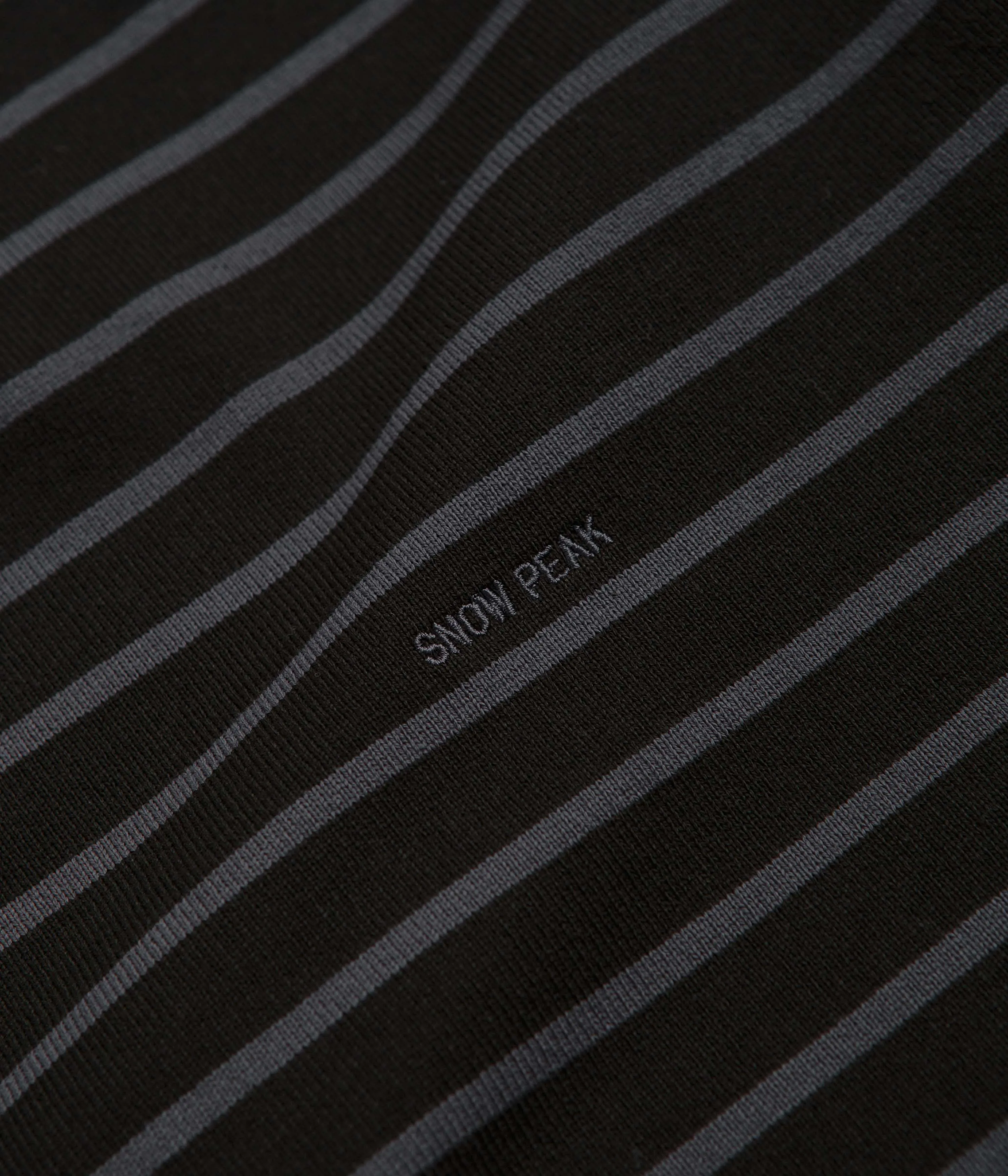 Snow Peak Border Long Sleeve T-Shirt - Black / Grey