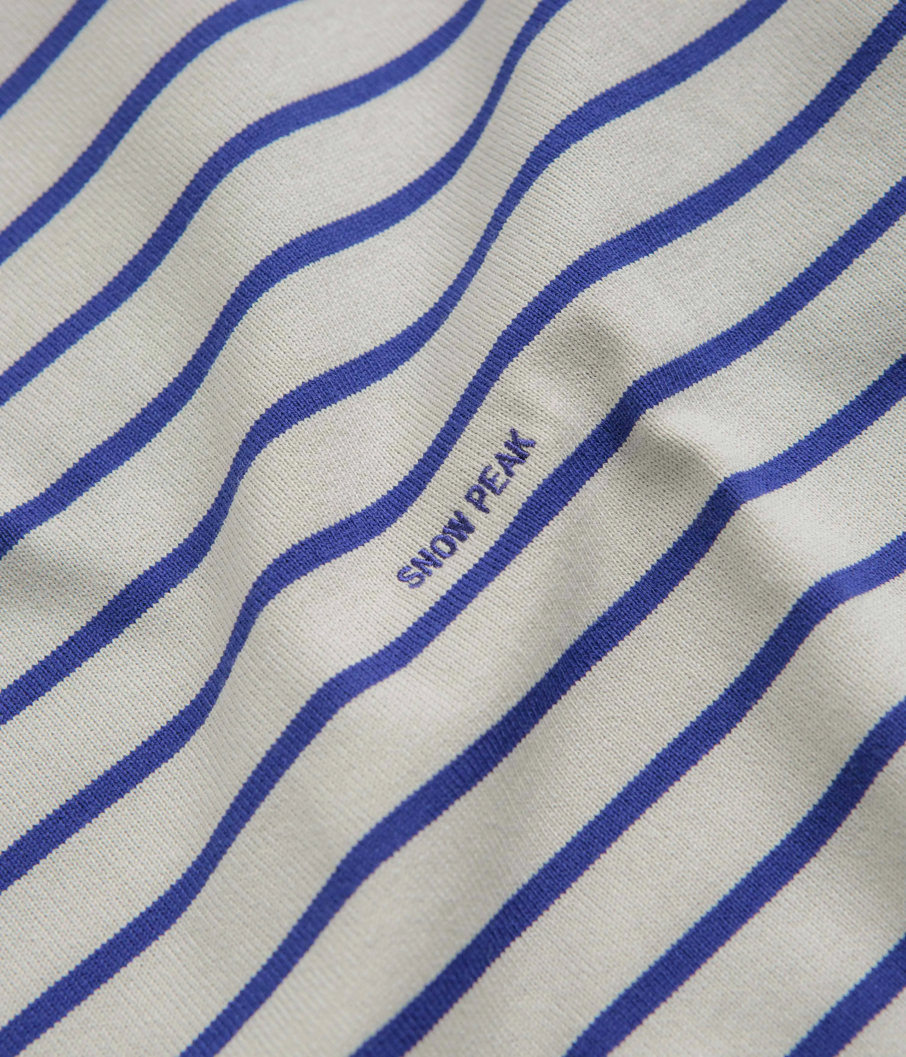 Snow Peak Border Long Sleeve T-Shirt - White / Blue