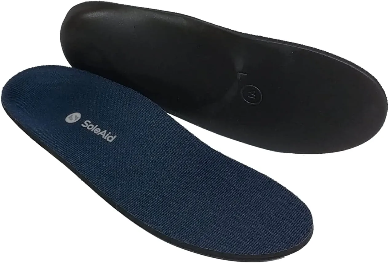 SoleAid Work Insoles - Full Length Functional Foot Orthotic, Anti-Fatigue, Shock Absorbing, Anti-Friction, All Day Performance with Neutral Height Weight Distributing Semi-Flex Arch Support