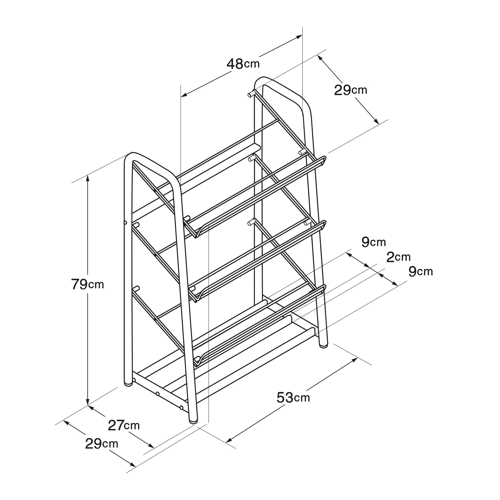 Steel Pipe Shoe Rack - Warm Gray