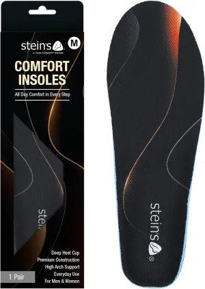 Steins ComfortEase Foam Insoles for Plantar Fasciitis for Men and Women | Orthotic Foot Pain Insoles | Everyday Relief Flat Feet Achilles Tendonitis Arch Support