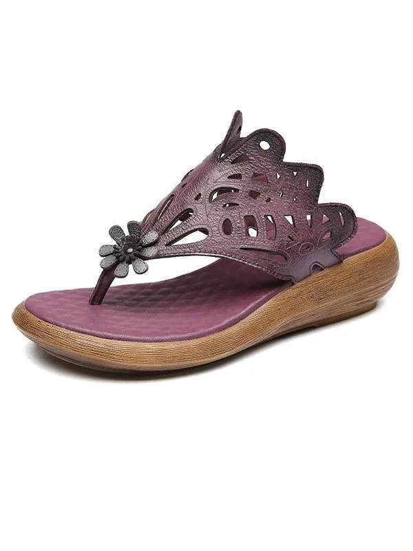 Summer Beach Literature Genuine Leather Slipper