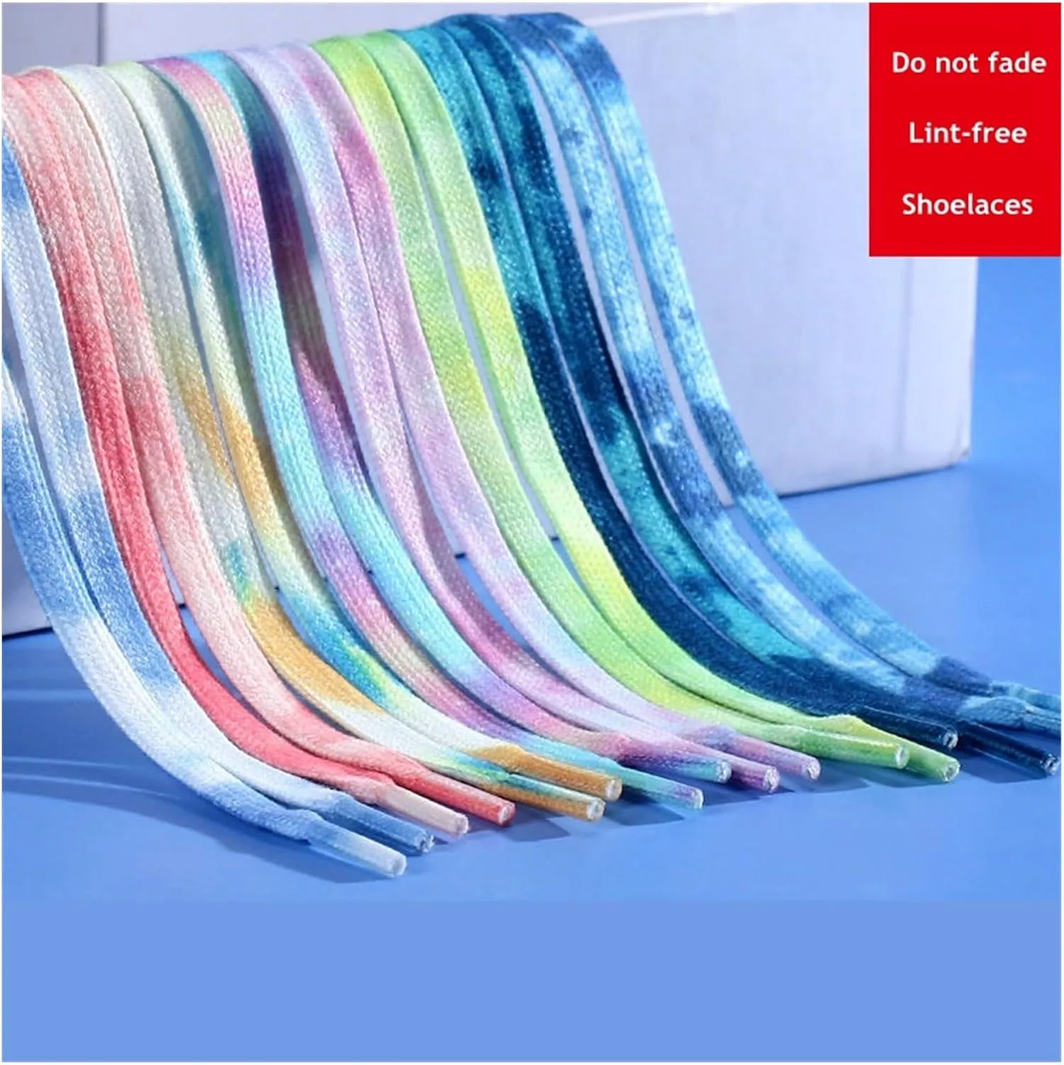 Tie-dye Shoelaces Kids Adult Flat Gradual Shoestring Width Elastic Laces For Sneaker Canvas Shoes Accessories