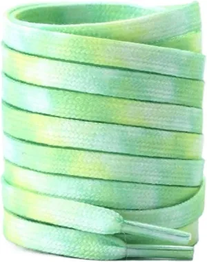 Tie-dye Shoelaces Kids Adult Flat Gradual Shoestring Width Elastic Laces For Sneaker Canvas Shoes Accessories