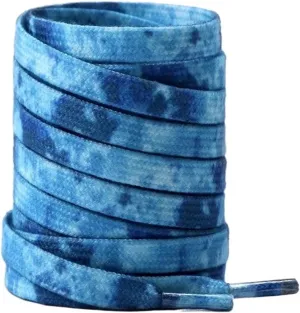 Tie-dye Shoelaces Kids Adult Flat Gradual Shoestring Width Elastic Laces For Sneaker Canvas Shoes Accessories