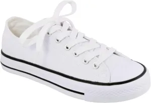 Top Moda Women's Canvas Low Cut Top Lace Up Flat Slip On Sneakers