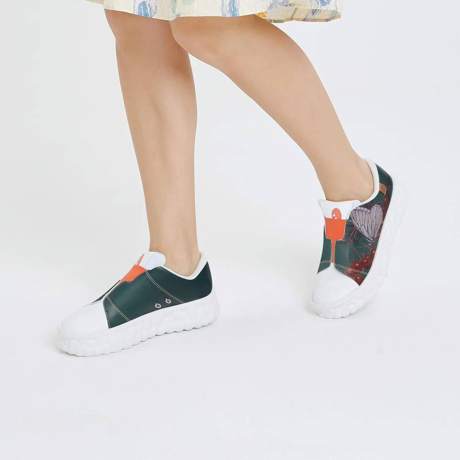 UIN Women's Fashion Sneakers Lightweight Walking Casual Slip Ons Art Painted Athletic Travel Skate Shoes Las Ramblas