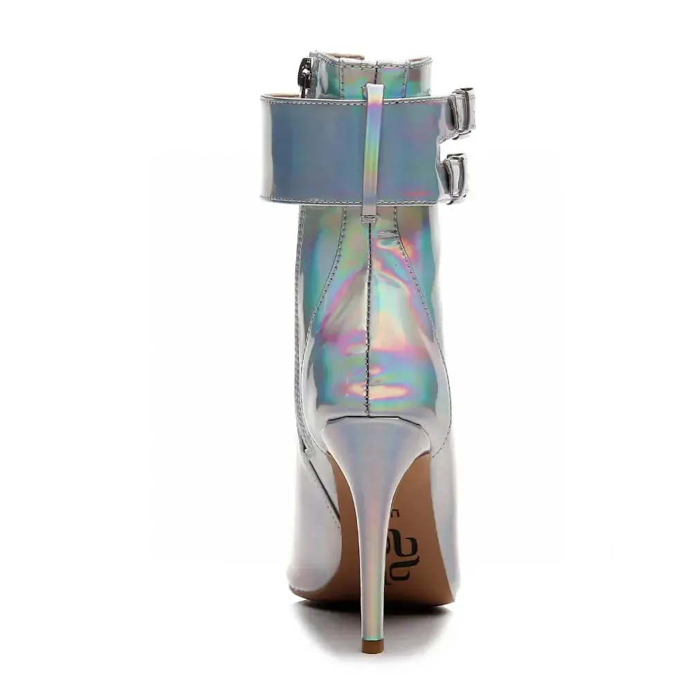 Under the Influence - By Kiira Harper - Open Toe Lace Up Latin Dance Booties (Street Sole)