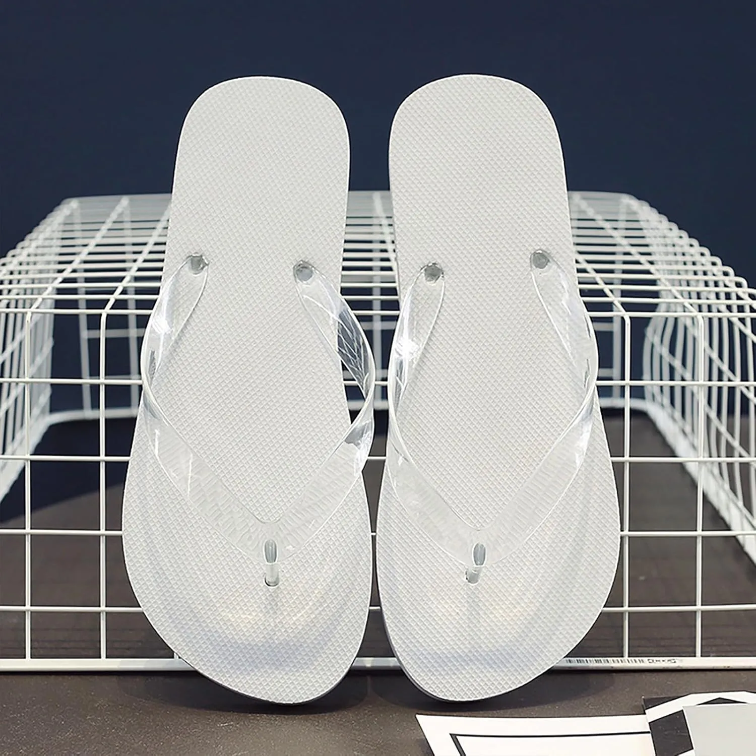 Unisex Fashion Hollow Breathable Flip Flops Non Slip Wear Beach Memory Foam Summer Beach Shoes for Men Open Toe