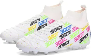 Unisex FG Cleats Training Athletic Non-Slip Long Studs High-Top Football Soccer Shoes for Youth