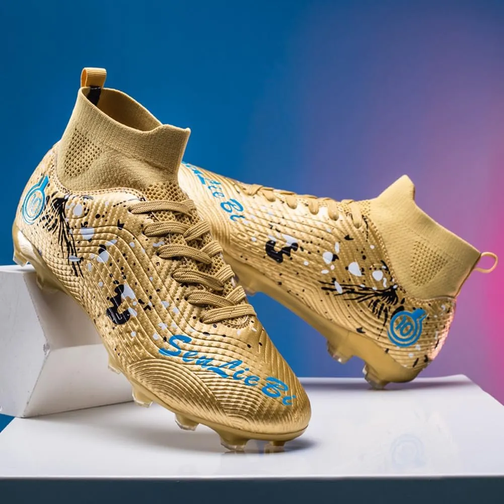 Unisex's Fashion Sports High-Top FG Trainers Cleats Football Sneakers Long Studs AG Soccer Shoes