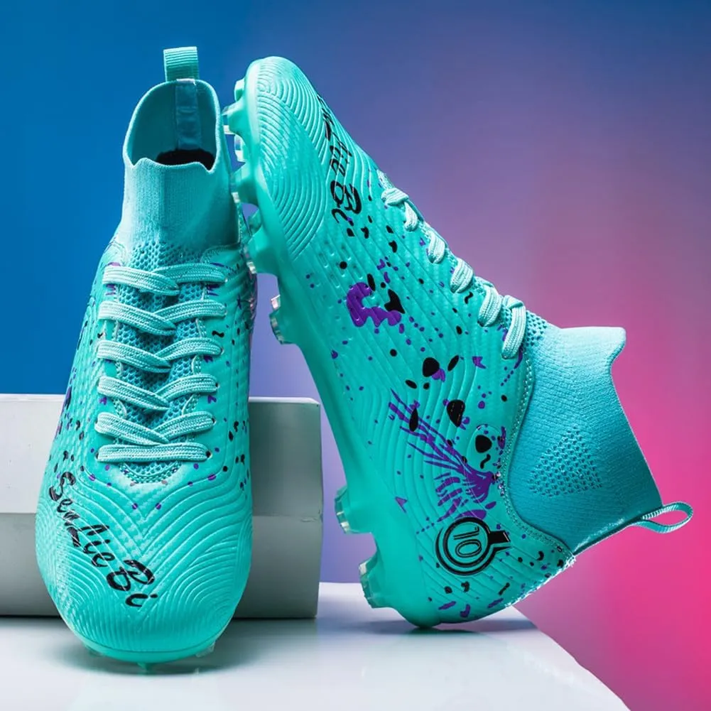 Unisex's Fashion Sports High-Top FG Trainers Cleats Football Sneakers Long Studs AG Soccer Shoes