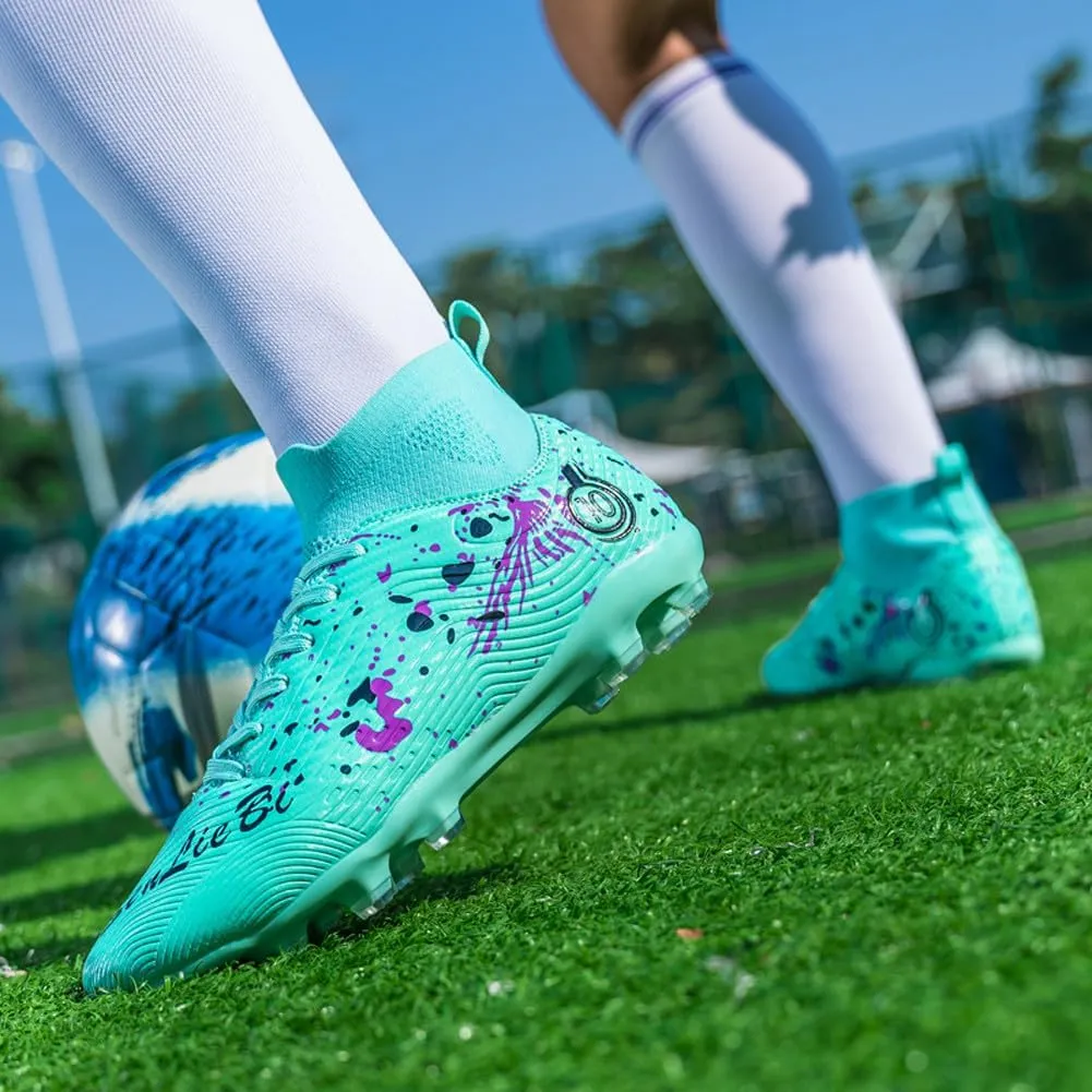 Unisex's Fashion Sports High-Top FG Trainers Cleats Football Sneakers Long Studs AG Soccer Shoes