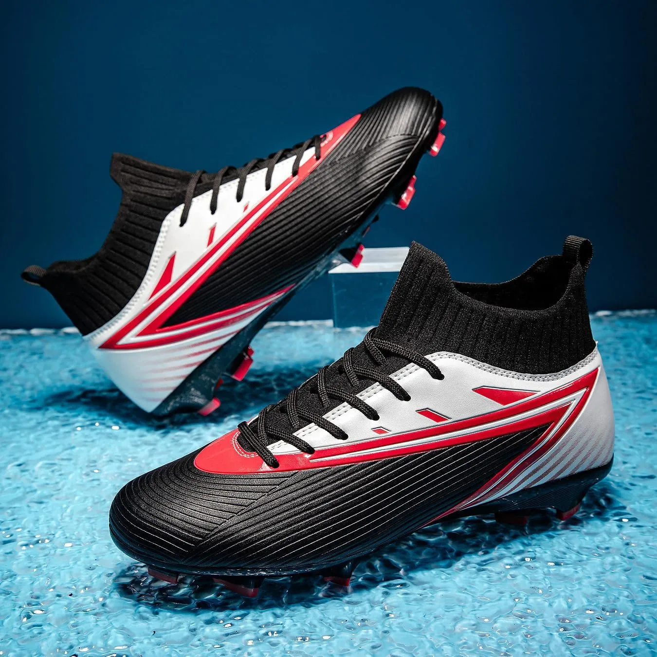 Unisex's Fashion Sports High-Top FG Trainers Cleats Football Sneakers Long Studs AG Soccer Shoes
