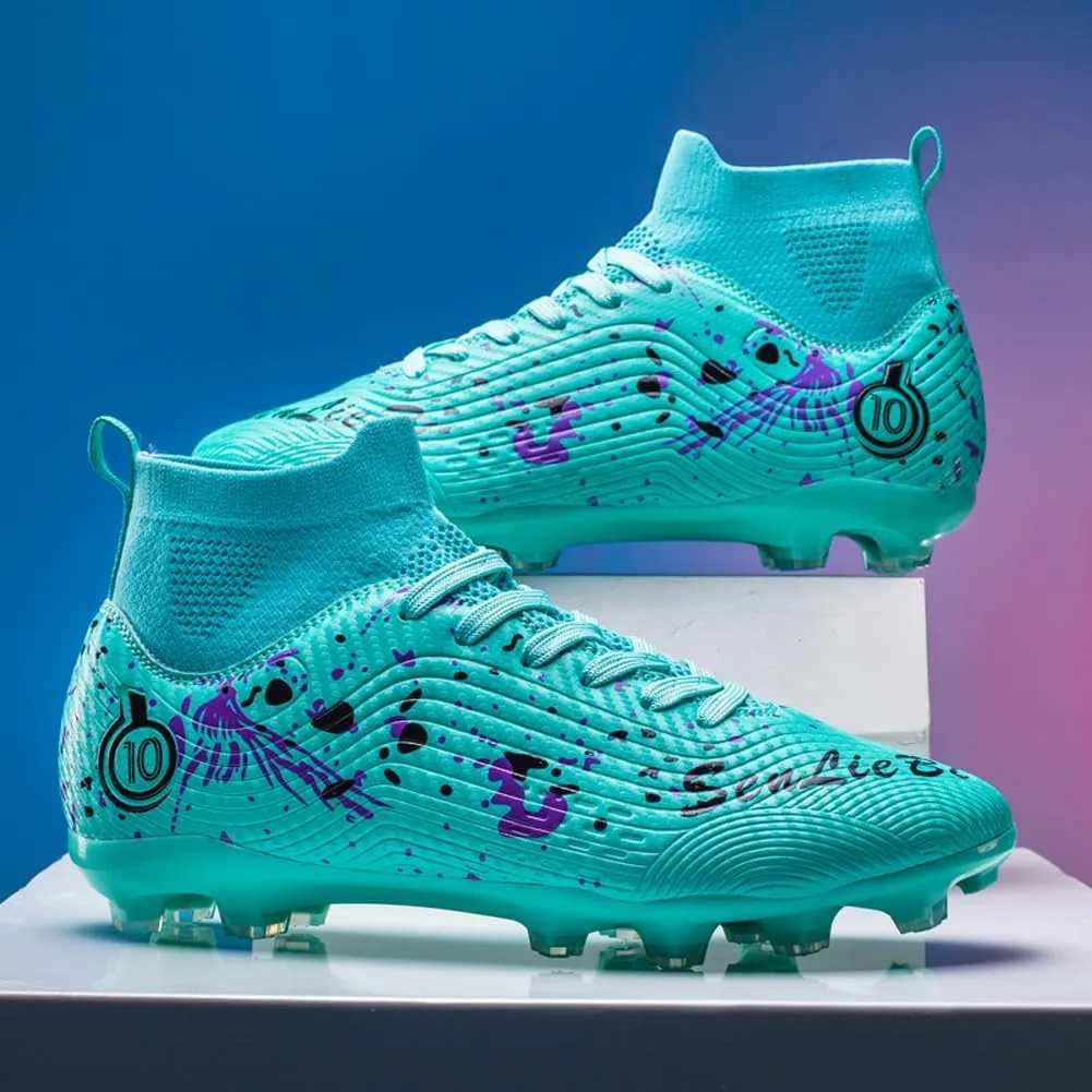 Unisex's Fashion Sports High-Top FG Trainers Cleats Football Sneakers Long Studs AG Soccer Shoes