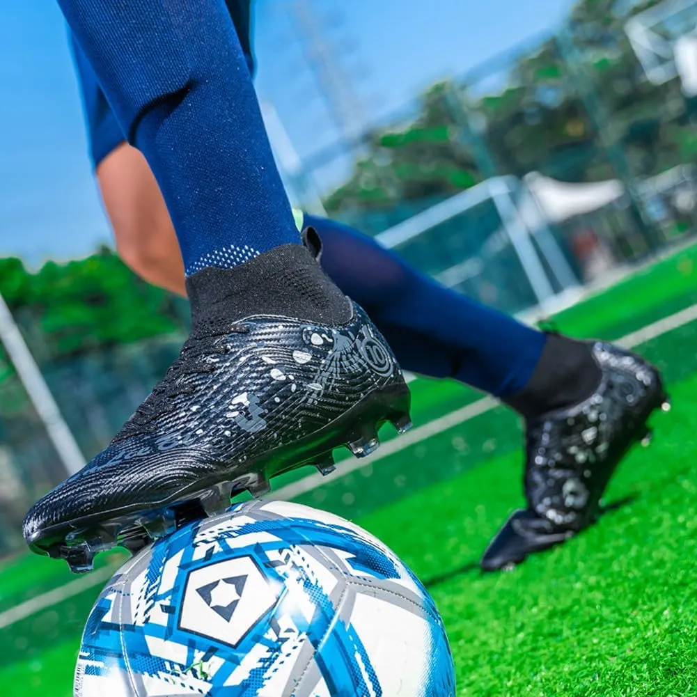 Unisex's Fashion Sports High-Top FG Trainers Cleats Football Sneakers Long Studs AG Soccer Shoes