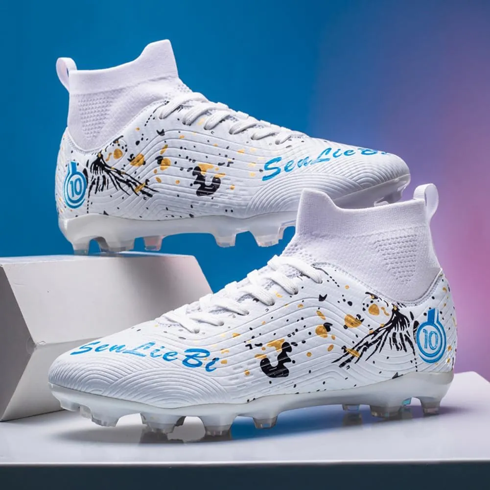 Unisex's Fashion Sports High-Top FG Trainers Cleats Football Sneakers Long Studs AG Soccer Shoes