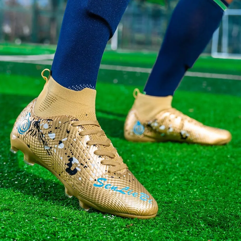 Unisex's Fashion Sports High-Top FG Trainers Cleats Football Sneakers Long Studs AG Soccer Shoes