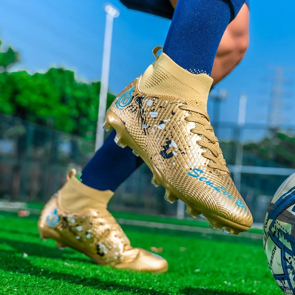 Unisex's Fashion Sports High-Top FG Trainers Cleats Football Sneakers Long Studs AG Soccer Shoes